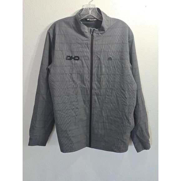 Travis Mathew Jacket Mens Large Gray Windbreaker 4 Way Stretch Repellent Golf - Picture 1 of 6
